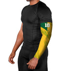 Personalized Australian Jackaroo Lawn Bowls Arm Sleeves Kangaroo Bowler Green Yellow National Spirit Mascot Art