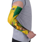 Personalized Australian Jackaroo Lawn Bowls Arm Sleeves Kangaroo Bowler Green Yellow National Spirit Mascot Art