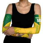 Personalized Australian Jackaroo Lawn Bowls Arm Sleeves Kangaroo Bowler Green Yellow National Spirit Mascot Art