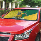 Personalized Australian Jackaroo Lawn Bowls Auto Sun Shade Kangaroo Bowler Green Yellow National Spirit Mascot Art