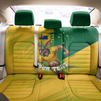 Personalized Australian Jackaroo Lawn Bowls Back Car Seat Cover Kangaroo Bowler Green Yellow National Spirit Mascot Art