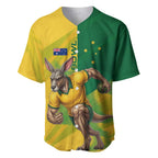 Personalized Australian Jackaroo Lawn Bowls Baseball Jersey Kangaroo Bowler Green Yellow National Spirit Mascot Art
