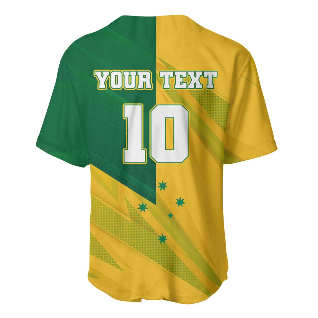 Personalized Australian Jackaroo Lawn Bowls Baseball Jersey Kangaroo Bowler Green Yellow National Spirit Mascot Art