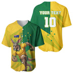 Personalized Australian Jackaroo Lawn Bowls Baseball Jersey Kangaroo Bowler Green Yellow National Spirit Mascot Art