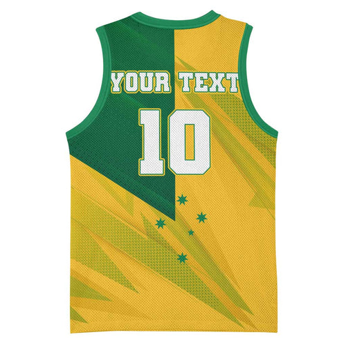 Personalized Australian Jackaroo Lawn Bowls Basketball Jersey Kangaroo Bowler Green Yellow National Spirit Mascot Art