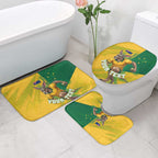 Personalized Australian Jackaroo Lawn Bowls Bathroom Set Kangaroo Bowler Green Yellow National Spirit Mascot Art