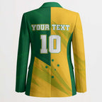 Personalized Australian Jackaroo Lawn Bowls Blazer Kangaroo Bowler Green Yellow National Spirit Mascot Art