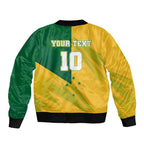 Personalized Australian Jackaroo Lawn Bowls Bomber Jacket Kangaroo Bowler Green Yellow National Spirit Mascot Art