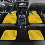Personalized Australian Jackaroo Lawn Bowls Car Mats Kangaroo Bowler Green Yellow National Spirit Mascot Art