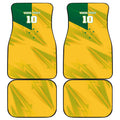 Personalized Australian Jackaroo Lawn Bowls Car Mats Kangaroo Bowler Green Yellow National Spirit Mascot Art