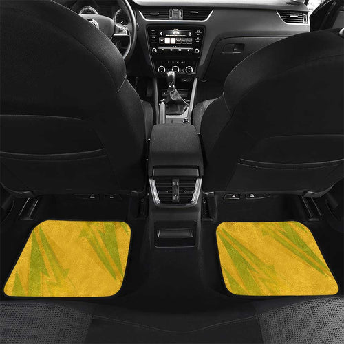 Personalized Australian Jackaroo Lawn Bowls Car Mats Kangaroo Bowler Green Yellow National Spirit Mascot Art