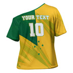 Personalized Australian Jackaroo Lawn Bowls Cross Shoulder Shirt Kangaroo Bowler Green Yellow National Spirit Mascot Art