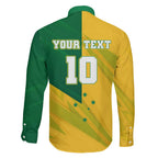 Personalized Australian Jackaroo Lawn Bowls Family Matching Summer Maxi Dress and Hawaiian Shirt Kangaroo Bowler Green Yellow National Spirit Mascot Art