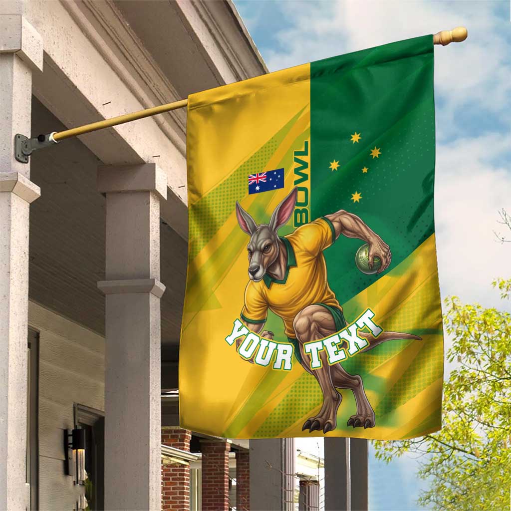 Personalized Australian Jackaroo Lawn Bowls Garden Flag Kangaroo Bowler Green Yellow National Spirit Mascot Art