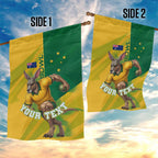 Personalized Australian Jackaroo Lawn Bowls Garden Flag Kangaroo Bowler Green Yellow National Spirit Mascot Art