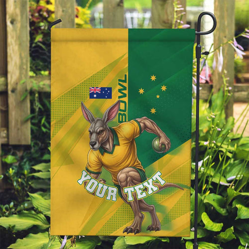 Personalized Australian Jackaroo Lawn Bowls Garden Flag Kangaroo Bowler Green Yellow National Spirit Mascot Art
