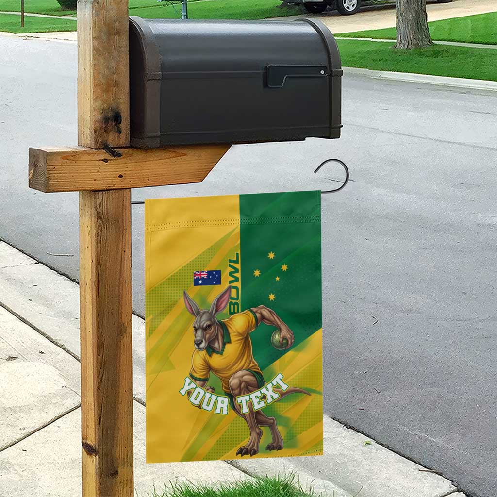 Personalized Australian Jackaroo Lawn Bowls Garden Flag Kangaroo Bowler Green Yellow National Spirit Mascot Art