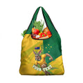 Personalized Australian Jackaroo Lawn Bowls Grocery Bag Kangaroo Bowler Green Yellow National Spirit Mascot Art