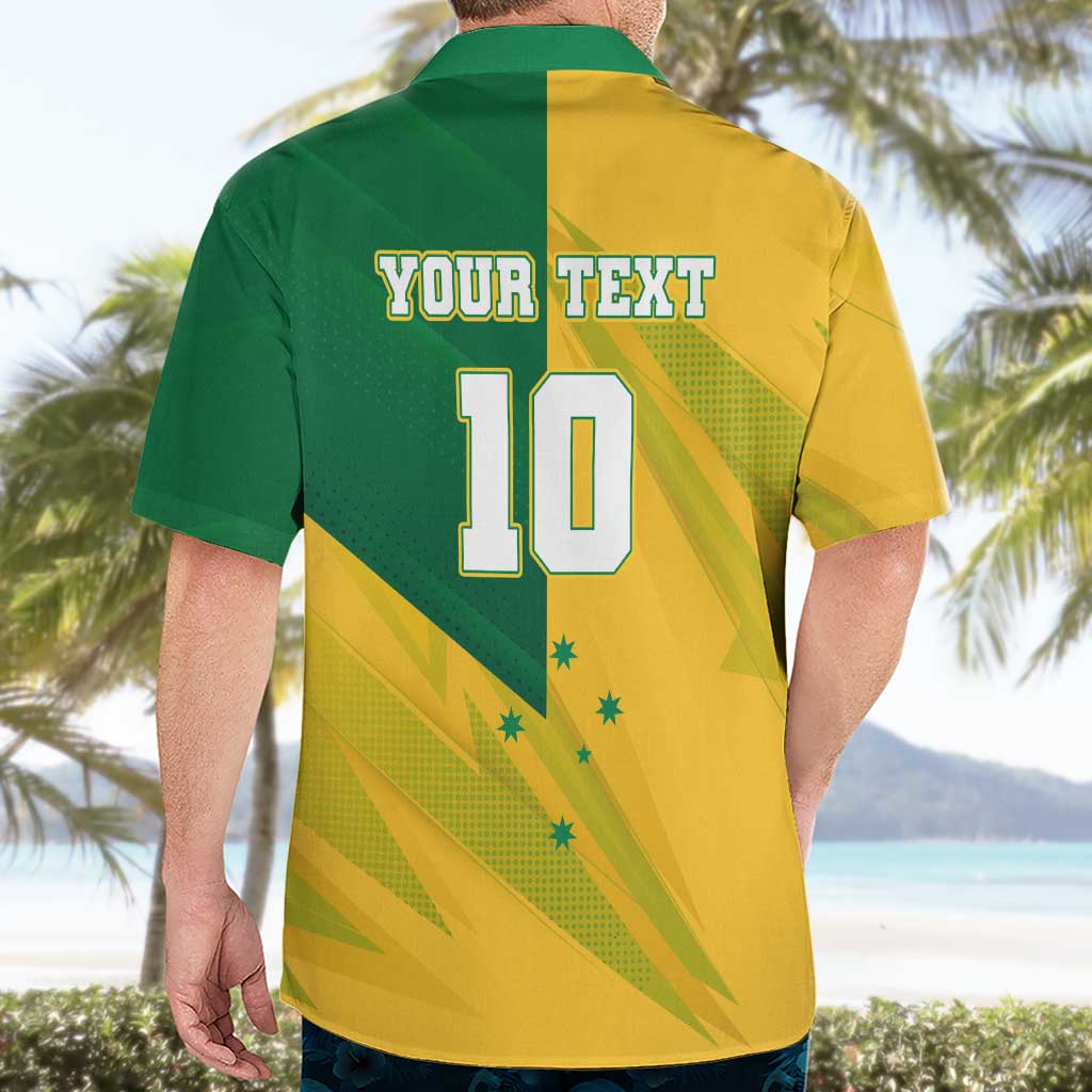 Personalized Australian Jackaroo Lawn Bowls Hawaiian Shirt Kangaroo Bowler Green Yellow National Spirit Mascot Art