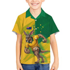 Personalized Australian Jackaroo Lawn Bowls Hawaiian Shirt Kangaroo Bowler Green Yellow National Spirit Mascot Art