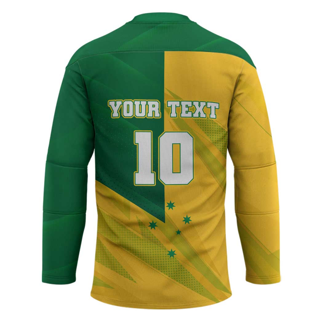 Personalized Australian Jackaroo Lawn Bowls Hockey Jersey Kangaroo Bowler Green Yellow National Spirit Mascot Art