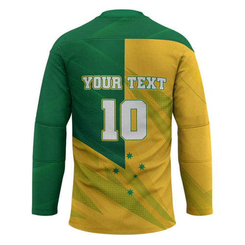Personalized Australian Jackaroo Lawn Bowls Hockey Jersey Kangaroo Bowler Green Yellow National Spirit Mascot Art