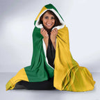 Personalized Australian Jackaroo Lawn Bowls Hooded Blanket Kangaroo Bowler Green Yellow National Spirit Mascot Art