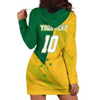 Personalized Australian Jackaroo Lawn Bowls Hoodie Dress Kangaroo Bowler Green Yellow National Spirit Mascot Art