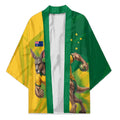 Personalized Australian Jackaroo Lawn Bowls Kimono Kangaroo Bowler Green Yellow National Spirit Mascot Art