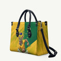 Personalized Australian Jackaroo Lawn Bowls Leather Bag Kangaroo Bowler Green Yellow National Spirit Mascot Art