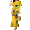 Personalized Australian Jackaroo Lawn Bowls Mermaid Dress Kangaroo Bowler Green Yellow National Spirit Mascot Art