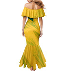 Personalized Australian Jackaroo Lawn Bowls Mermaid Dress Kangaroo Bowler Green Yellow National Spirit Mascot Art