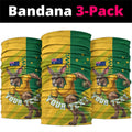 Personalized Australian Jackaroo Lawn Bowls Neck Gaiter Kangaroo Bowler Green Yellow National Spirit Mascot Art