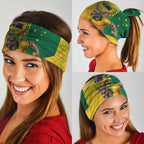 Personalized Australian Jackaroo Lawn Bowls Neck Gaiter Kangaroo Bowler Green Yellow National Spirit Mascot Art