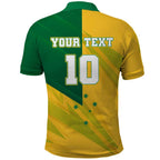 Personalized Australian Jackaroo Lawn Bowls Polo Shirt Kangaroo Bowler Green Yellow National Spirit Mascot Art