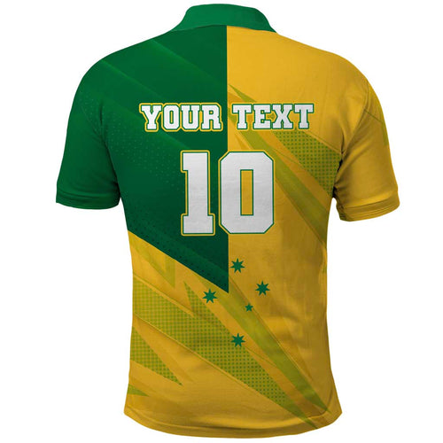 Personalized Australian Jackaroo Lawn Bowls Polo Shirt Kangaroo Bowler Green Yellow National Spirit Mascot Art