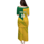 Personalized Australian Jackaroo Lawn Bowls Puletasi Kangaroo Bowler Green Yellow National Spirit Mascot Art