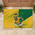 Personalized Australian Jackaroo Lawn Bowls Rubber Doormat Kangaroo Bowler Green Yellow National Spirit Mascot Art