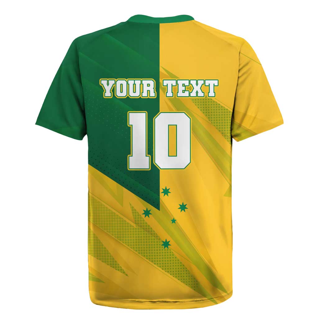 Personalized Australian Jackaroo Lawn Bowls Rugby Jersey Kangaroo Bowler Green Yellow National Spirit Mascot Art