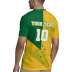 Personalized Australian Jackaroo Lawn Bowls Rugby Jersey Kangaroo Bowler Green Yellow National Spirit Mascot Art
