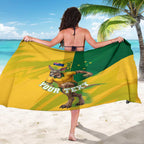 Personalized Australian Jackaroo Lawn Bowls Sarong Kangaroo Bowler Green Yellow National Spirit Mascot Art