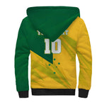 Personalized Australian Jackaroo Lawn Bowls Sherpa Hoodie Kangaroo Bowler Green Yellow National Spirit Mascot Art