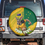 Personalized Australian Jackaroo Lawn Bowls Spare Tire Cover Kangaroo Bowler Green Yellow National Spirit Mascot Art
