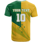 Personalized Australian Jackaroo Lawn Bowls T Shirt Kangaroo Bowler Green Yellow National Spirit Mascot Art