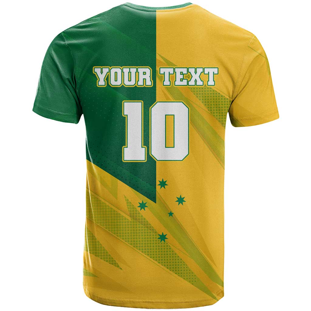 Personalized Australian Jackaroo Lawn Bowls T Shirt Kangaroo Bowler Green Yellow National Spirit Mascot Art