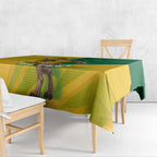 Personalized Australian Jackaroo Lawn Bowls Tablecloth Kangaroo Bowler Green Yellow National Spirit Mascot Art