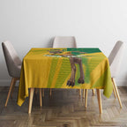 Personalized Australian Jackaroo Lawn Bowls Tablecloth Kangaroo Bowler Green Yellow National Spirit Mascot Art