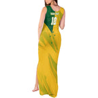 Personalized Australian Jackaroo Lawn Bowls Tank Maxi Dress Kangaroo Bowler Green Yellow National Spirit Mascot Art