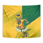 Personalized Australian Jackaroo Lawn Bowls Tapestry Kangaroo Bowler Green Yellow National Spirit Mascot Art