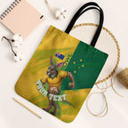 Personalized Australian Jackaroo Lawn Bowls Tote Bag Kangaroo Bowler Green Yellow National Spirit Mascot Art